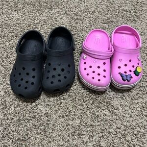 CROCS Kids Slippers - Black and Pink